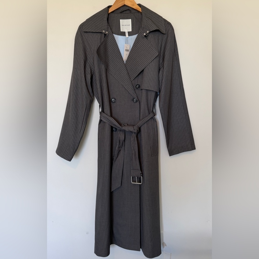 Anthropologie Avec Les Filles Pin Stripe Trench Coat - Picture 4 of 10